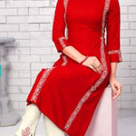 Women's Rayon Printed Kurta With Palazzo Set